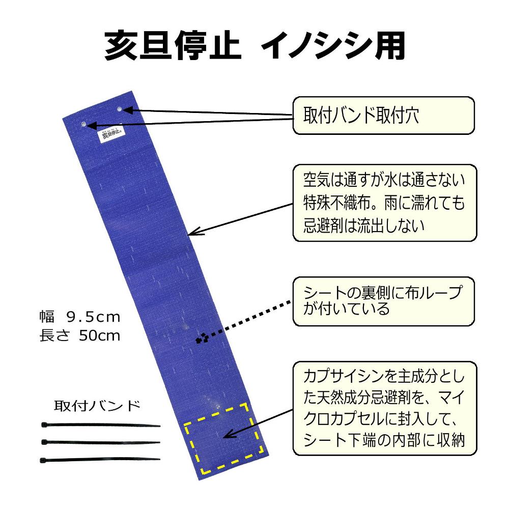 イノシシ忌避シート「亥旦停止（いったんていし）イノシシ用」