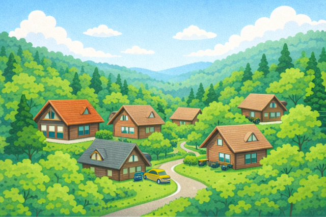 山間部の別荘地